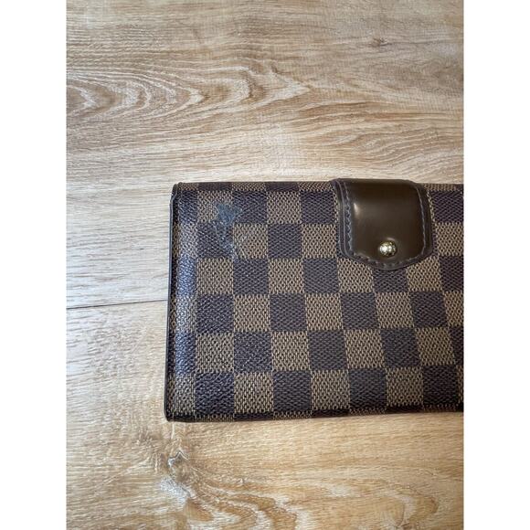 Authenticated Louis Vuitton Damier Ebene Sistina Long Wallet As Is - Picture 10 of 16